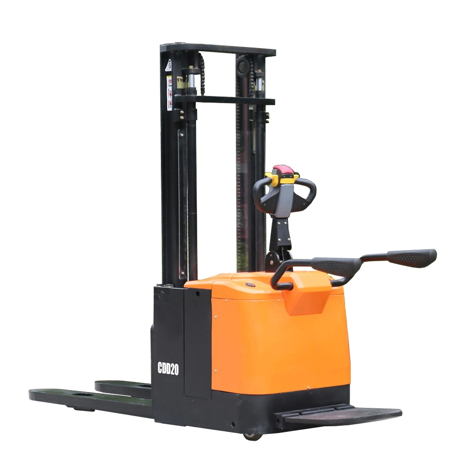 2.0 T 2000kg Pollution-Free Standing Type Electric Power Pallet Stacker Full Electric Pallet Stacker 2ton Suitable for Food Industry