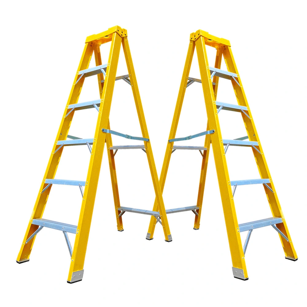 Yellow ANSI A14.5 FRP Non-Conductive Single sided Aluminum Step Ladder